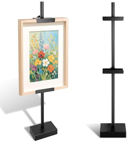 Adjustable Tabletop Artist Drawing Stand-Up to 29 H Frame Holder Stand Table Easels for Picture Frames Metal Standing Easel Display Stand for Signs, Display, Artwork, Canvas, Decorative Stand(Black)