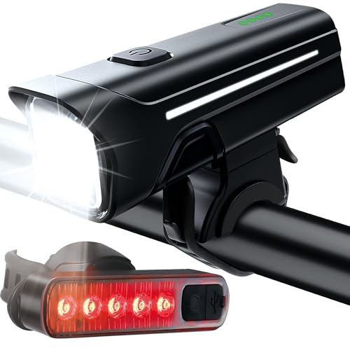 G2FS LITH- Bcycle Front and Rear Light Set. USB-Rechargeable Bike Lights Feature 4+5 Lighting Modes for Night Riding，Suitable for Night Riding& Handheld Flashlights
