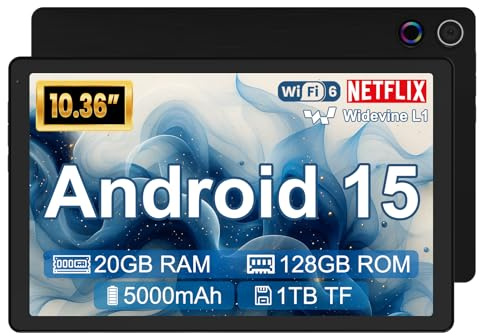 Laptok Android 15 Tablet 10 Pulgadas Tablet Grande, 20 GB+128 GB (Expansión TF de 1 TB), 8 Núcleos/5000mAh, 5+8MP/1280 * 800P, WiFi 6/Widevine L1/BT5.4, Compatibilidad con USB-C/OTG
