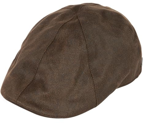 TOP-EX XL/XXL wasserdichte Schiebermütze für Herren - Kunstleder Efeu Cap Winddicht Fahren Hut Gatsby Style Outdoor Cap