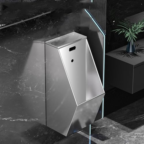 Orinatoi in Acciaio Inox 304, Orinatoio Sospeso con Sensore Intelligente, Touchless, per Casa/hotel(Silver)