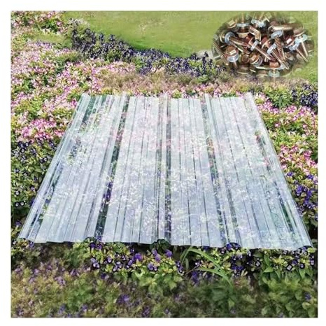 3X Placa de Iluminación Natural, 2,0 mm Chapa Ondulada Autolimpiante Silencioso, Panel para Tejado Transparente, Hojas de Techo Corrugado, Placa Ondulada para Garaje(0.9x1.10m=35x43in-2.0mm)