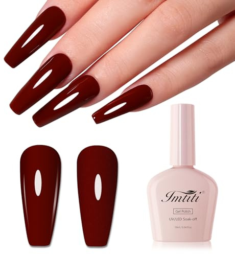 Imtiti 10Ml Burgunderroter Gel Nagellack Langanhaltend Ablösbar UV LED Herbst Gel Nagellack Für Den Salon Oder Zum Selbermachen Zu Hause Geschenk Für Frauen