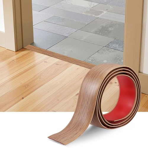 Fentar Übergangprofil Selbstklebend für Türen, 120 x 4 cm PVC Übergangsleiste Boden Flexibel, Wasserdicht Multifunktional Abschlussleiste Boden für Lücken Ausgleich, Fliesen und Laminat (Gelb Eiche)