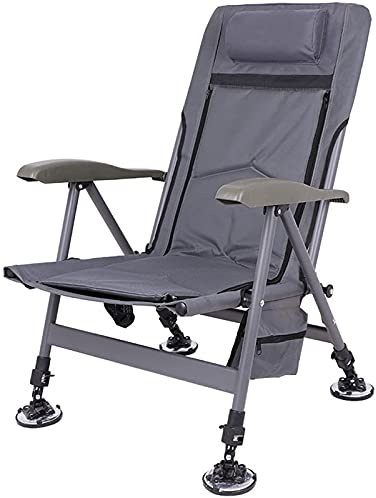 LCAIPNYF Fällstol, Heavy Duty Campingstol i aluminium Fiskestolar, Outdoor All Terrain Beach Stol Justerbart ryggstöd i 5 växlar, för vandring Beach Garden