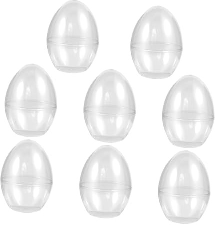 Luxshiny 8pcs Plastic Easter Eggs Fillable Ball Ornaments for Crafts Decorative Party Favor Box Egg for Spring Home Decoration for Easter
