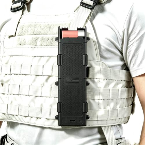 Portacartucce Tattico Calibro 12 – 8 Cartucce Ambidestro, con Fissaggi Regolabili per Cintura e MOLLE, Nylon Nero 24×5,5×7,2 cm