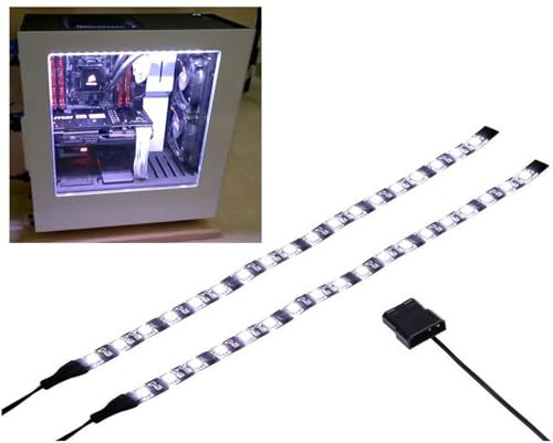 Miwatt - Barra de luz LED para PC con luz azul y kit de luz magnética para ordenador, Blanco