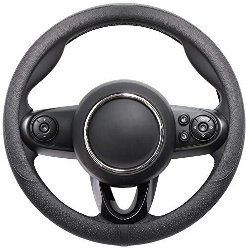 COFIT Lenkradbezug für Auto Universal Lenkradhüllen Anti-Rutsch Lenkrad Bezug Leder SchutzhüLle S 35.5-36cm Schwarz