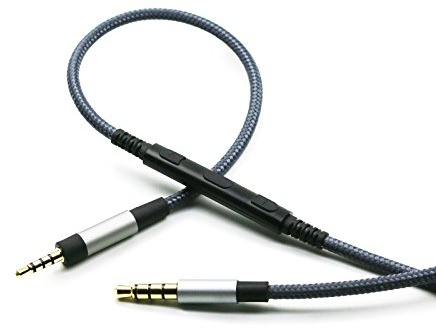 ABLET Audio Ersatzkabel mit Mikrofon Fernbedienung für Lautstärkeregler, Kompatibel mit Sennheiser PXC550, PXC480 Kopfhörern, Audiokabel Kompatibel mit iPhone