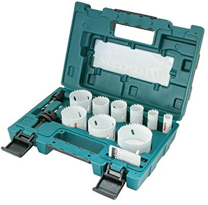 Makita Lochsägeset Elektriker groß inklusive Adapter und Zentrierbohrer
