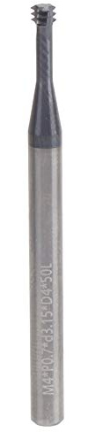 Fresa de rosca de 60 °, M4x0.7xD4x50 Herramienta de mano CNC Fresadora de rosca métrica para suministros industriales