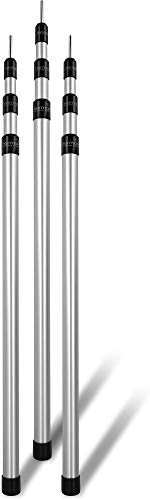 normani Outdoor Sports Aluminum Teleskop Zeltstange Aufstell-Stange Sützstange Verstellbar von 76-180 cm, 94-240 cm oder 116-300 cm Farbe 3Stück Größe 140-370 cm