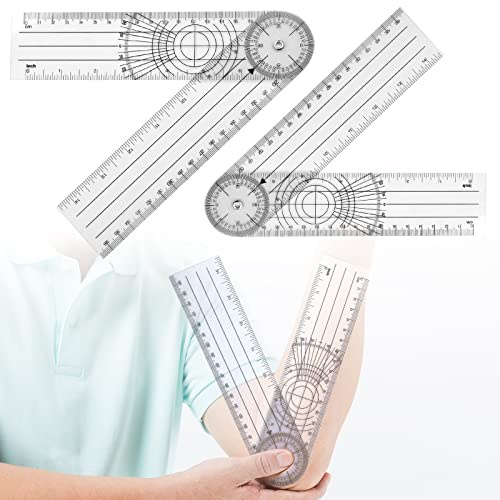 Lot De 2 Goniomètres Rotatifs à 360 ° Kiné Angle Ruler Transparent Durable Facile à Transporter Convient Aux Maison Et Aux Étudiants