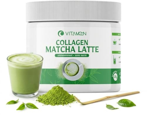 Vitamoon - Collagène Poudre Matcha 8500mg - Peau Cheveux Ongles & Énergie