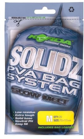 KORDA Solidz Slow Melt PVA Beutel, extra dicke & langsam auflösende PVA-Folie, ideal für Distanzwürfe in tiefem Wasser