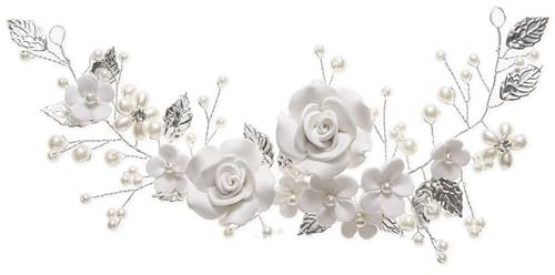 Brateuanoii Haarschmuck Hochzeit, Blume Blatt Kopfschmuck, Braut Blume Hochzeit Haar Reben Kristall Haarteil Braut, Blatt-Haarschmuck für Frauen Und Mädchen(Mit 2 Haarnadeln)