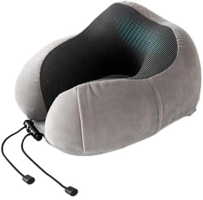 Good Nite Nackenkissen Flugzeug Reisekissen Nackenhörnchen Reise Travel Pillow Nackenhörnchen Erwachsene Ergonomisches weiches Kissen zum Schlafen, Flugzeug, Auto und Zuhause(Grau)