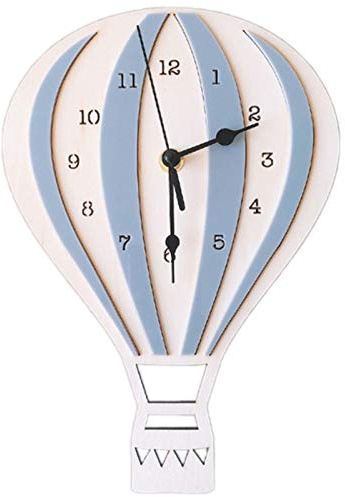 TsoLay Stile nordico bambini Cartoon mongolfiera orologio muto orologio da parete camera decorazioni per la casa grigio