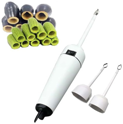 SMoonga Corer per Scavare zucchine da Cucina Portatile, carotatore Elettrico per Verdure con 2 Teste, Strumento per Rimuovere Il Nucleo in Acciaio Inossidabile a velocità Regolabile, Un Pulsante