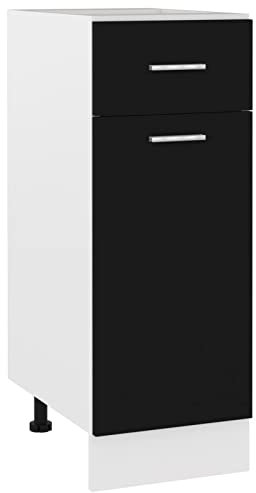 ZEYUAN Schubunterschrank Schwarz 30x46x81,5 cm Spanplatte, Küchenunterschrank, Küchenschränke, Küchenmöbel, Unterschrank, Kitchen Furniture