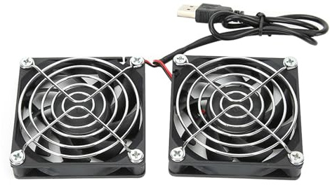Usb Pc Fan, Usb Cooling Fan Heat Dissipation Cooler 5V Usb Power Cooling Dual Fan Router Usb Computer Fan for RT‑AC68U AC86U EX6200 AC15
