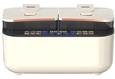 QWAXTRIW Fornello di Riso con Doppia cistifellea Smart Home Bollitore Rotondo Multifunzionale Fornello di Riso Doppio Corpo Doppio Combattimento