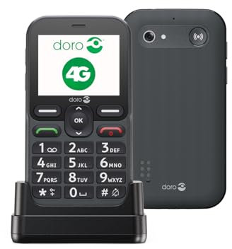 Doro Leva L10 Unlocked mobile phone for seniors - Large landscape displlay -Powerful sound - Camera - Assistancebutton with GPS location - Basic phone without Internet (Graphite)