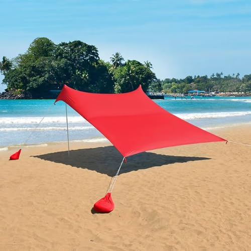 HipierFx Strandtält 2 x 2 m 3 x 3 m 4 x 4 m med 2 stolpe och väskor sandstrandskydd för solskydd