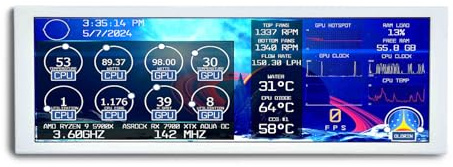 VSDISPLAY Vit 1280 x 400 IPS mini sträckt bar LCD-skärm