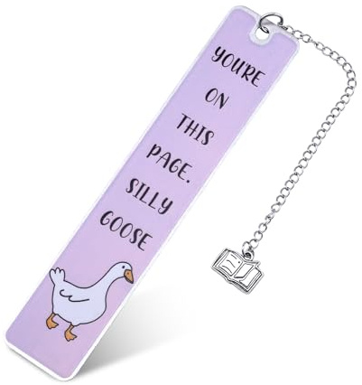 Süße Lesezeichen, Lesezeichen aus Metal Lustiges Lesezubehör Silly Goose Book Marks Club Geschenke für lesende Frauen Teenager Lehrer Studenten Bücherfreunde (Lila)