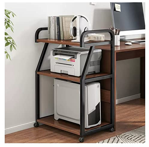 Soportes para impresoras Carro de Impresora con Ruedas de 3 Niveles Soporte for Impresora for Escáner, Máquina de Fax, Libros, Archivos, Soporte de Torre for CPU Mesa for Impresora con Ruedas for Orga
