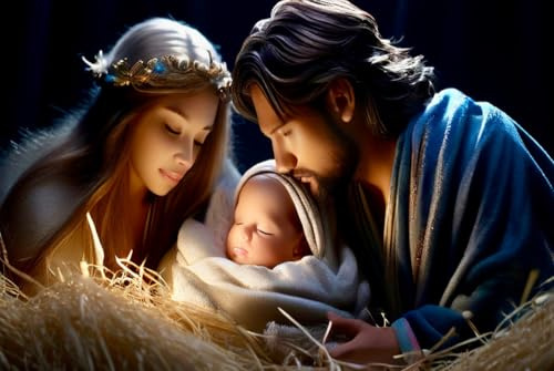 Wooden Jigsaw Puzzles for Adults 1000 Piece Birth of Jesus Nativity Scene Challenging Family Leisure Toys Impossible Hard Difficult Kids Game Artistic Accessories DIY Puzzles for School Supplies