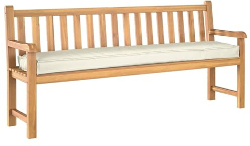 vidaXL pallet cushions set of 2 - cream rectangular indoor bench seat cushions - 200 x 40 x 8 cm - polyester filling - water- covers - living room bedroom lounge seating