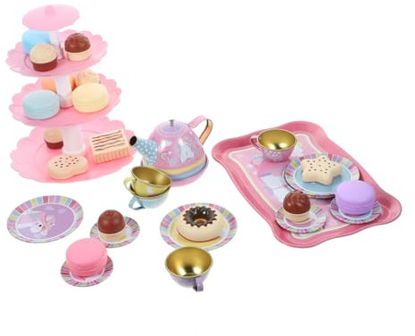 Beaupretty 1 Set Simulation Tea Set Tin Tea Party Accessories for Encourage Imaginative Interaction for Little