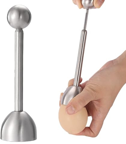 Sharelove Egg Topper for Boiled Eggs, Stainless Steel Egg Peeler for Hard Boiled Eggs, Beautifully Egg Cracker Tool for Egg Shell Remover Opener Soft Hard, Portable Kitchen Gadgets(13.8 x 3.8cm)