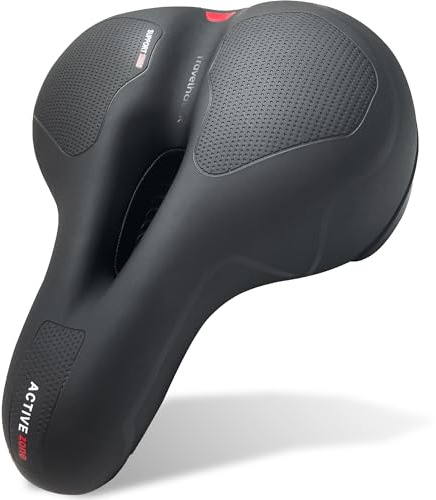 TravelHawk Sella per bicicletta da uomo e da donna, ergonomica, con schiuma Memomry, universale, comoda sella per bicicletta, mountain bike, colore nero
