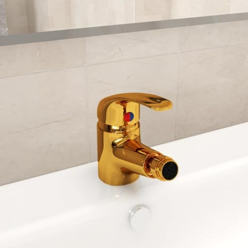 Générique Mitigeur de Bidet de Salle de Bain Doré 13x12 cm Quincaillerie Plomberie Équipements sanitaires Robinets (Poids 0.86KG)