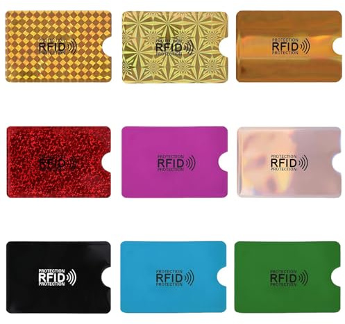 xiluuyou Set 9 Pezzi Porta Carte RFID Colorato, Custodie per Carte di Credito per Carte di Credito set RFID Protezione Carta d'identità per Donne Uomini