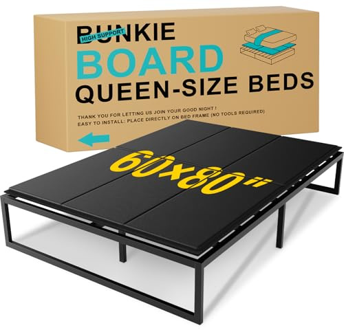 Queen Bunkie Board 10mm (60x80 inches) - Anti-Sag Mattress Support Board, Noise-Minimizing, Breathable & Moisture Resistant - Universal Fit for Metal Bed Frame,Platform Beds & Pull-Out Sleeper Sofa