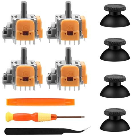inRobert 4 Pièces Hall Effect Joystick PS5, Joysticks avec Module Capteur Analogique 3D, Kit Joystick PS5 Comprenant des Capuchons pour Sticks Analogiques et un Kit d'outils de Réparation