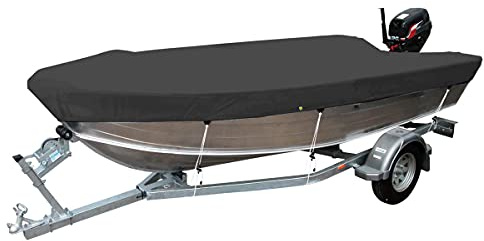 Oceansouth Öffnen Bootsabdeckung (Schwarz, Länge 4.7m - 5.0m) Boot abdeckplane wasserdicht abdeckplanen Jetski Boat Boots zubehör faltboot hydrofoil kielrollen bootstrailer Boote Yacht Bimini