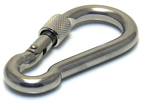 5 Stk. Karabinerhaken Edelstahl Rostfrei mit Verschluss Karabiner Niro AISI 316 V4A 50-120mm (6 x 60)