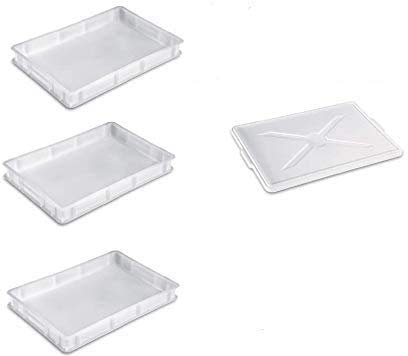 BOTTIGLIERI CASALINGHI Tris Cassetta Portaimpasto Service 60x40xh10, Sovrapponibili con 1 Coperchio