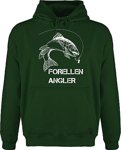 Shirtracer - Hoodie Herren Pullover Männer - Angler Geschenke & Angeln Zubehör - Forellenangler - weiß
