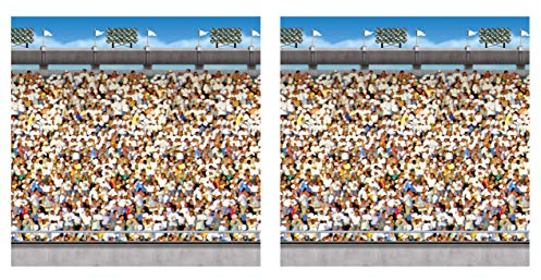 Beistle Upper Deck Stadium Photo Backdrops 2 Piece Sports Party Decorations, Birthday Football Décor, Game Day Supplies, 4' x 30', Multicolored