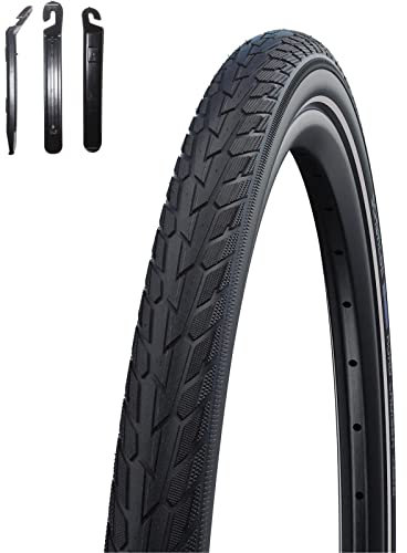 1 x Schwalbe Road Cruiser K-Guard mit Reflex in Schwarz 42-622 (28.0 x 1.6) inkl. maxxi4you Reifenheber