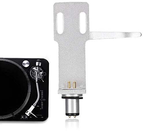 Tapa de cabezal de fono, tapa de cabezal de repuesto para tocadiscos LP con cables, 4 cables +2 pares de tornillos, diseño profesional, para tocadiscos/pastillas de uso general(Plata)