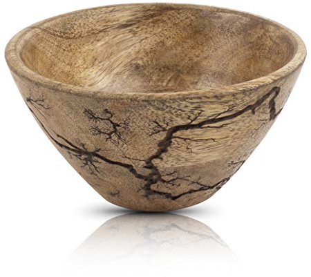 Beautiful Handmade 12 cms Decorative Wooden Snack Serving Bowl For Dry Fruits Chips Coffee Table Countertop Display Key Bowl Tableware Kitchen Living Room Home Decor Accents Dinnerware