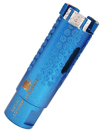 Diamond Core Drill Bit,BRSCHNITT 1-1/4 Inch Laser Welded Diamond Hole Saw with 5/8-11 Thread for Granite Marble Solid Block Stone Reinforced Concrete,Dry or Wet Drilling (32mm)